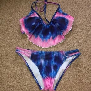 Tie dye flowy bikini